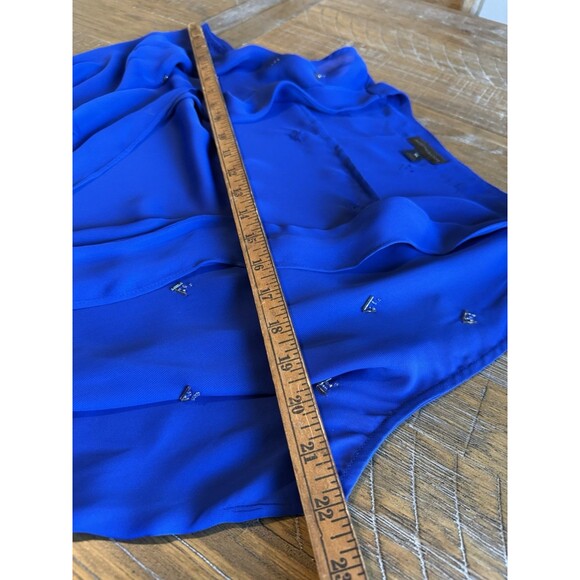 Worthington Women's Blue Sleeveless Studded Draped Blouse Top XL‎ - Picture 8 of 10